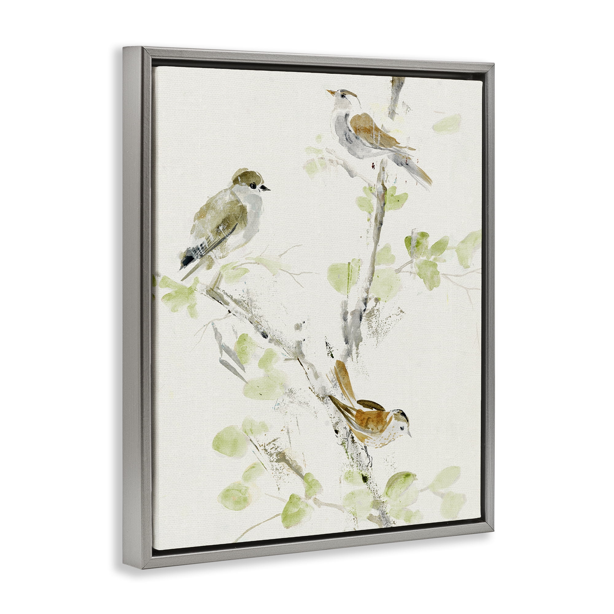 Stupell Industries Delicate Feathers Abstraction Gray Framed Floater Canvas Wall Art, design by Lorenzo Collective