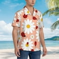 thumbnail image 5 of Kll Men'S Hawaiian Shirt Short Sleeve Button Down Beach Shirts-Daisy And Ladybug, 5 of 8