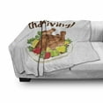 thumbnail image 3 of Happy Thanksgiving Soft Flannel Fleece Throw Blanket, Roasted Turkey with Apples Lemon Vegetable American Culture Dinner, Cozy Plush for Indoor and Outdoor Use, 50" x 60", Multicolor, by Ambesonne, 3 of 6