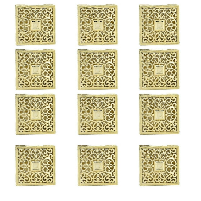 12PCS Hollow Candy Box Plastic Candy Case Container for Wedding Bridal Shower SuppliesGold Square