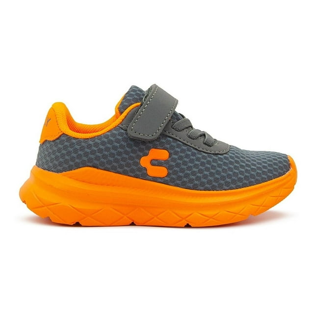 Tenis Charly Kids Niño Deportivo Correr Gris/naranja 15-21.5 gris oscuro 19.5