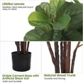 thumbnail image 3 of 5 Ft Artificial Fiddle Leaf Fig Tree, Fake Green Plant, Faux Ficus Lyrata Tree in Pot, for Indoor Outdoor Home Office Living Room Bedroom Decor, 3 of 9