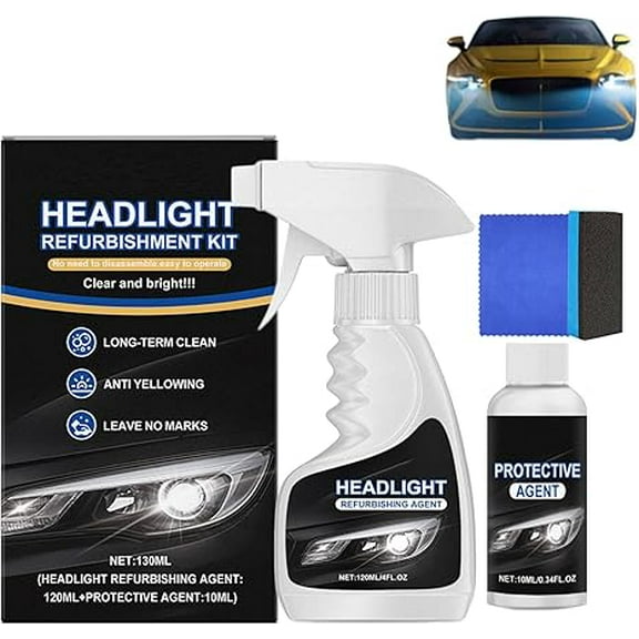 Supani Headlight Restoration Fluid Kit, Automotive Headlights Renewal and Restoration Kit, Q4 Headlight Restorations, Multifunctional Coating Agent for All Cars