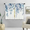 thumbnail image 5 of Eucalyptus Leaves Plant Kitchen Curtains 27.5W x 39L Inch Botanical Blue Purple Farmhouse Rustic Spring Summer Nature Rod Pocket Short Small Window Treatment Drapes Decor 2 Panels, 5 of 6
