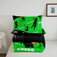 thumbnail image 5 of Erosebridal Teens Basketball Comforter Sets Queen Size, Green Comforters & Duvets, Modern Ball Sports Decor, Breathable 3pcs, 5 of 8