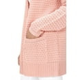thumbnail image 2 of Yemak Women's Oversized Open Front Popcorn Knit Sweater Cardigan with Front Pockets HK8145-PBG-ML-BD, 2 of 5
