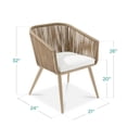 thumbnail image 3 of Best Choice Products Set of 2 Outdoor Patio Dining Chairs Woven Wicker Seating 250lb Capacity - Natural/Ivory/Natural, 3 of 8