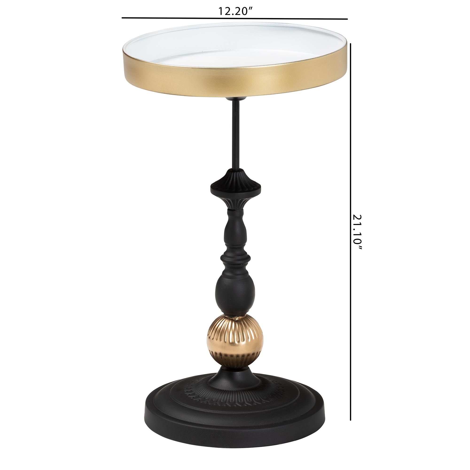 Baxton Studio Javion Modern Accent Table, 12"W, Black