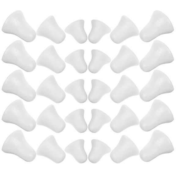 PTOOTP White Polystyrene Bell Shaped Craft Ornaments for Christmas Decorations 30pcs Holiday Supplies