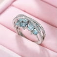 thumbnail image 3 of K-KED Women Fashion Cubic Zircon 925 Silver Filled Ring Delicate Jewelry Party Ring Sz 6-10-10, 3 of 5