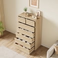 thumbnail image 5 of 7 Dresser for Bedroom, 47"H Dresser for Closet, 7 Drawers Tall Wooden Modern Storage Chests of Drawers Organizer for Living Room, Nursery, Entryway - Natural, 5 of 9