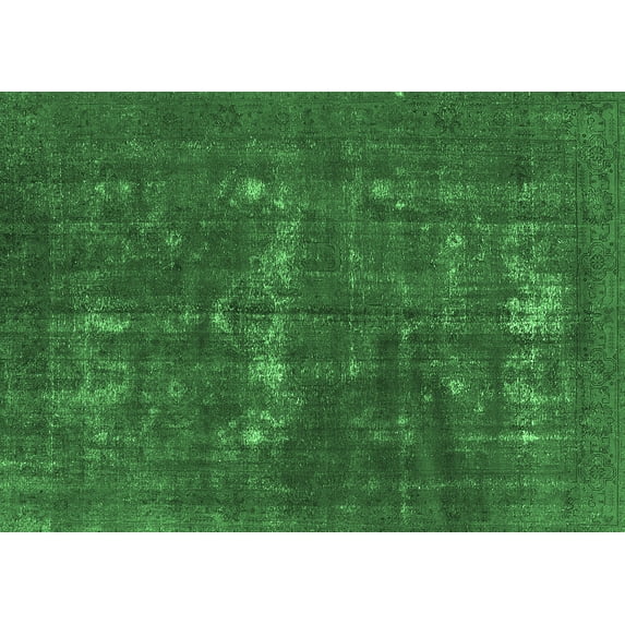 Ahgly Company Indoor Rectangle Persian Emerald Green Bohemian Area Rugs, 7' x 10'