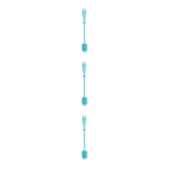 Matsuzay Herramienta de de cepillo de silicona de mango largo para biberón Recipiente de boca estrecha y profunda, Azul, S Type1 NO1