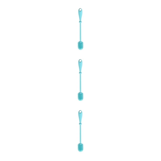 Injueey Herramienta de de cepillo de silicona de mango largo para biberón Recipiente de boca estrecha y profunda, Azul, S Type1 NO1