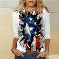 thumbnail image 2 of VerPetridure 4th of July Shirts Women American Flag 3/4 Sleeve Shirt Independence Day Tops Casual Summer T Shirt Patriotic Tees, 2 of 5