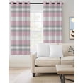 thumbnail image 2 of Pink Grey Stripe Blackout Curtains, Light Blocking Print Window Curtains, Minimalist Farmhouse Striped Thermal Insulated Window Drapes for Living Room Kitchen Cafe 2 Panels, 55"W x 39"L, 2 of 9