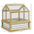 thumbnail image 5 of CoSoTower Raised Garden Bed with Polycarbonate Greenhouse, Garden Wooden Cold Frame Greenhouse Flower Planter Protection, Peak Roof, 35.5" X 31.5" X 36", Natural, 5 of 5