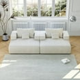 thumbnail image 4 of 55" Oversized Chaise Lounge Chair Indoor Chenille Sofa Bed with Throw Pillows Recliner Chair Comfy Sleeper Chair Sofa Couch for Living Room, Bedroom, Apartment,Beige, 4 of 8