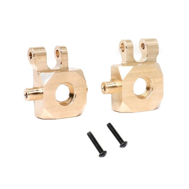2 piezas de bloques de dirección de latón, nudillo de dirección 9737 para TRX4M -4M 1/18 RC Crawler Car, piezas de actualización A amarillo