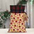 thumbnail image 5 of Rocae Cups of Tea Print Christmas Drawstring Linen Gift Bag with Drawstrings Treat Bag Goody Present Bags for Christmas Party Favor, 5 of 8
