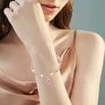 thumbnail image 2 of Alloy Heart Charm Link Bracelet for Women Glass Heart Chain Simple Jewelry Birthday Gifts, 2 of 6
