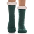 thumbnail image 1 of Calcetas pantuflas EBMORE para mujer, peludas, gruesas, cálidas, antideslizantes verdes, 1 of 6