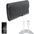 thumbnail image 1 of 6ft USB-C Cable w Screen Protector w Case Belt Clip for Samsung Galaxy S20 Ultra - Type-C Fast Charger Cord, Tempered Glass [Fingerprint Unlock] 3D Curved Edge, Leather Holster fits Galaxy S20 Ultra, 1 of 17