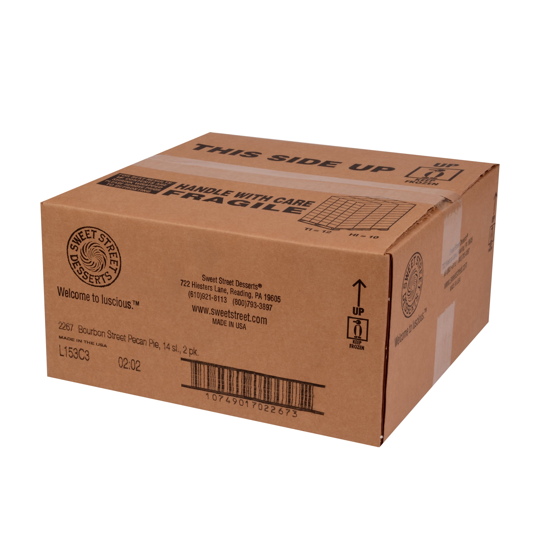 Sweet Street, 10" Pecan Bourbon Street Pie, 3.94 lbs, (4 Count)
