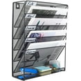 thumbnail image 2 of 5 Pockets Mesh Wall File Holder Hanging Desk File Folder Magazine Rack Mail Sorter Bin name tag included, 2 of 4