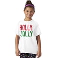 thumbnail image 5 of Christmas Saying Holly Jolly Xmas Crewneck T Shirts Boy Girl Brisco Brands L, 5 of 6