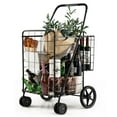 thumbnail image 1 of Carrito de Compras Plegable Goplus Jumbo con Ruedas Giratorias Plateado, 1 of 1