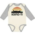 thumbnail image 3 of Inktastic Memphis Tennessee Skyline Retro Sunset Boys or Girls Long Sleeve Baby Bodysuit, 3 of 5
