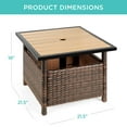 thumbnail image 7 of Best Choice Products Wicker Rattan Patio Side Table Outdoor Furniture for Garden, Pool, Deck w/ Umbrella Hole - Brown, 7 of 7