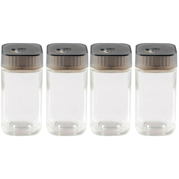 FUEENIRVA Seasoning Containers Transparent Design Safe Use Kitchen Supplies 4Pcs
