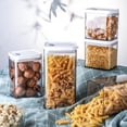 thumbnail image 4 of Kitchen Moisture-proof Sealed Square Plastic Transparent Grain Fresh-keeping Jar Can Be Stacked With Dried Fruit Snack Storage, 4 of 6