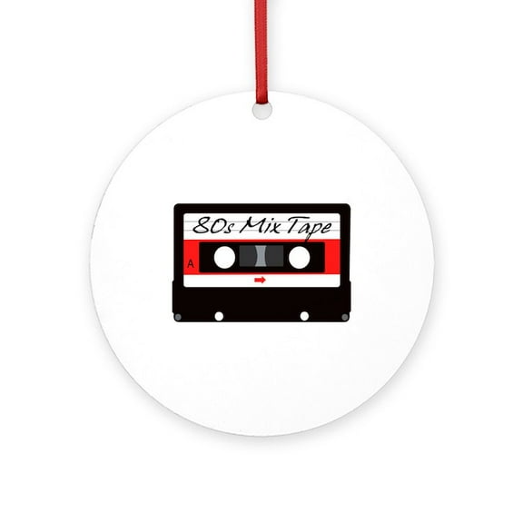 CafePress - 80S Music Mix Tape Cassette - Round Wood Ornament 4"