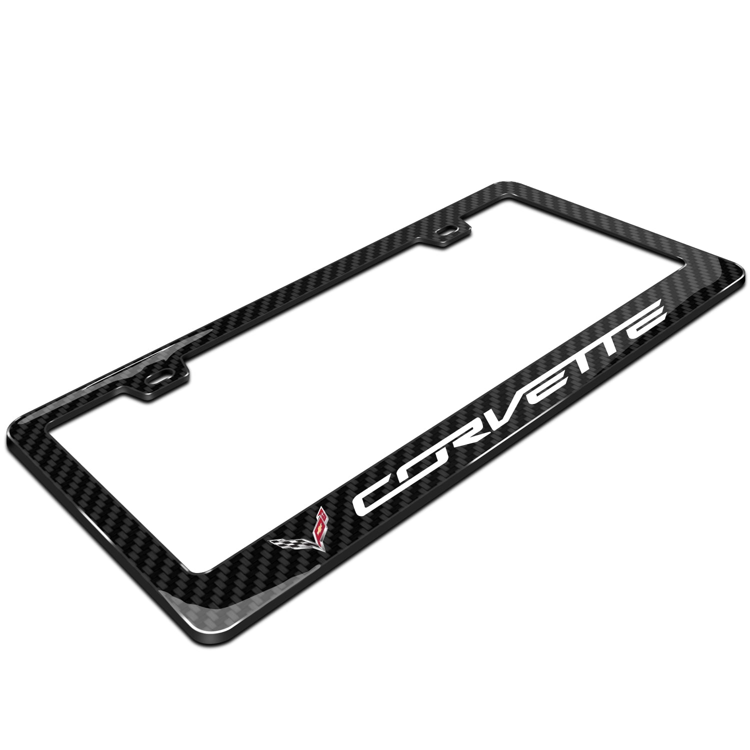 Chevrolet Corvette C7 in 3D on Real Carbon Fiber ABS Plastic License Plate Frame