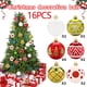 thumbnail image 3 of Bolas navideñas de plástico irrompibles | Juego de 16 bolas de purpurina galvanizadas con forma de pavo real para decorar el árbol y el hogar | Decoraciones navideñas seguras para niños, 3 of 7