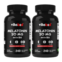 Melatonin 20mg - 240 Fast Dissolve Tablets - Drug Free - Natural Berry Flavor - Vegetarian, Non-GMO, Gluten Free by Vitabod (240 Count (Pack of 2))