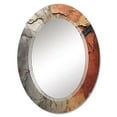 thumbnail image 2 of Designart "Orange Grey Abstract Redwood Tree composition" Modern Round Wall Mirror - Floral Oval Printed Decorative Oversized Mirror - Multiple Color Options, 2 of 4