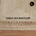 thumbnail image 4 of Jaipur Art And Craft Indian Jute Area Rug Braided Handmade Geometric Beige Carpet (2x6 Sq ft), 4 of 5