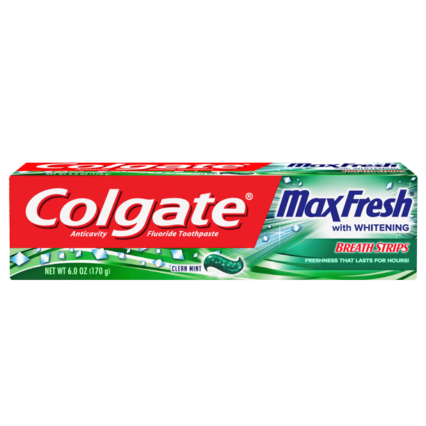 Colgate Max Fresh Toothpaste with Mini Breath Strips, Clean Mint 6 ounce