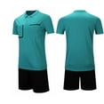 thumbnail image 1 of Football Referee Shirt Men Kit Set Men's Short Sleeve Referee Shirt & Shorts, Breathable & Quick-Dry Polyester with Pockets, Ideal for Training & Matches, 1 of 7