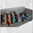 thumbnail image 6 of American Flag Soft Flannel Fleece Blanket, American Flag in the Wind on Flagpole Memorial Patriotism History Image Print, Cozy Plush for Indoor and Outdoor Use, 50" x 70", Blue Red, by Ambesonne, 6 of 6