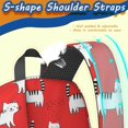 thumbnail image 5 of White Cat and Dot Red Pattern 17" Waterproof Oxford School Backpacks for Teens, S-Shape Padded Straps, for School, Travel, Hiking, Camping, 5 of 5