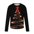 thumbnail image 3 of Brondbend Men's Tops Christmas Men’s Shirts Long Sleeves Crewneck Pullover Print Comfy Stylish Blouse Loose Fit Going out Clothes Black, 3 of 4