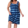 thumbnail image 2 of DARING DIVA Women's Plus Size Tie Dye Sleeveless Sundress Tank Dress 3X Blue, 2 of 6