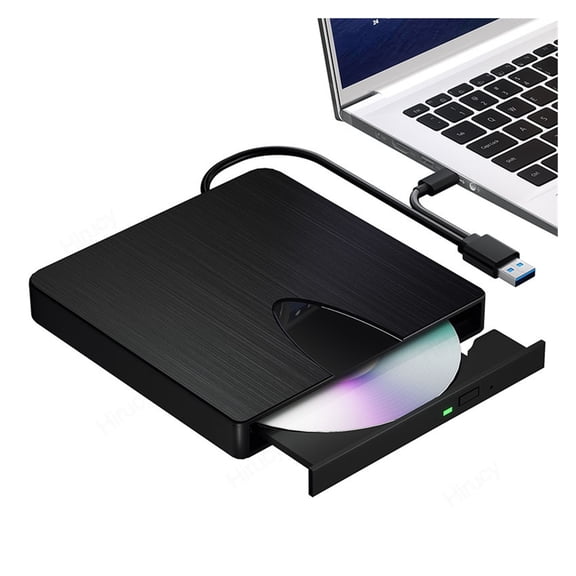External Drive - USB3.0 & Type-C Optical Drive CD DVD Player Reader Burner - Silent & Shockproof Tech
