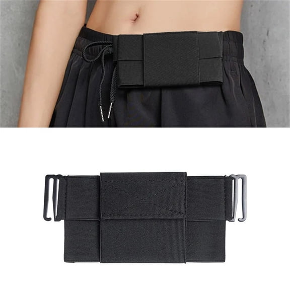Clip-On Invisible Wallet, Elastic Belt Waist Wallet for Men & Women, Travel Passport & Card Holder, No Belt Required Money Pouch