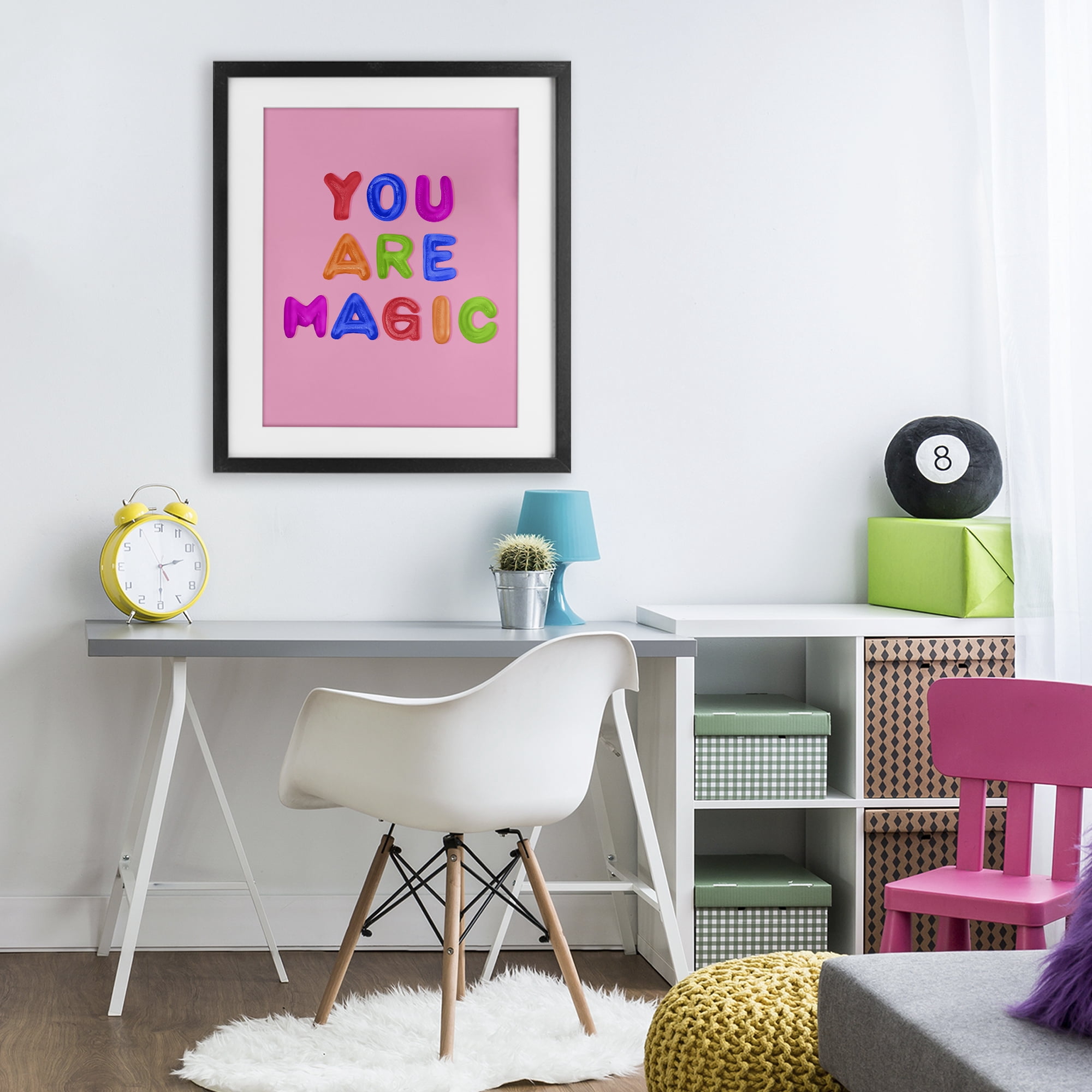 Stupell Industries You are Magic Gummies over Pink Black Framed Print Under Glass, design by LISH Creative